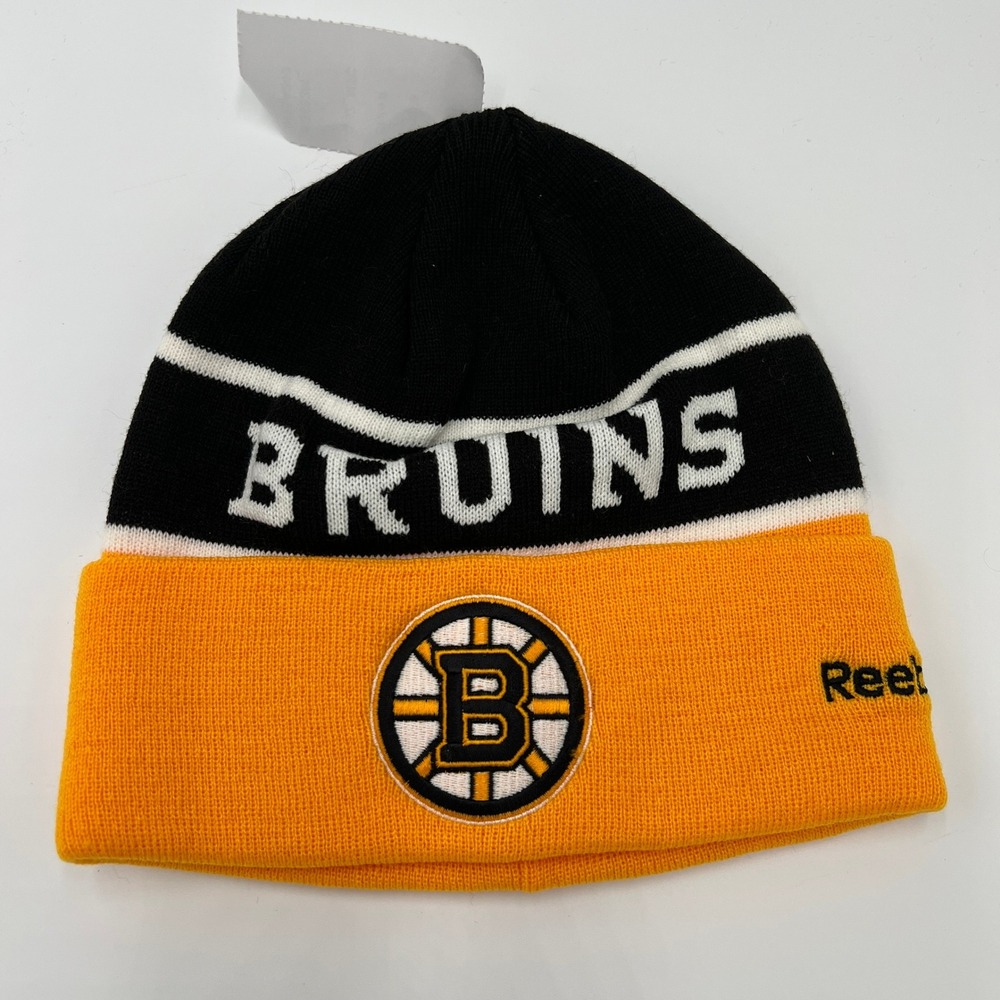 Reebok Boston Bruins Beanie Hat Knit Black Yellow One Size‎ Fits All